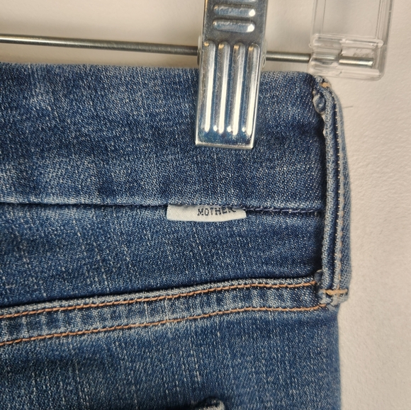 MOTHER Denim Looker Ankle Fray Skinny Jeans - Dark Wash - Size 24​ - Picture 4 of 6